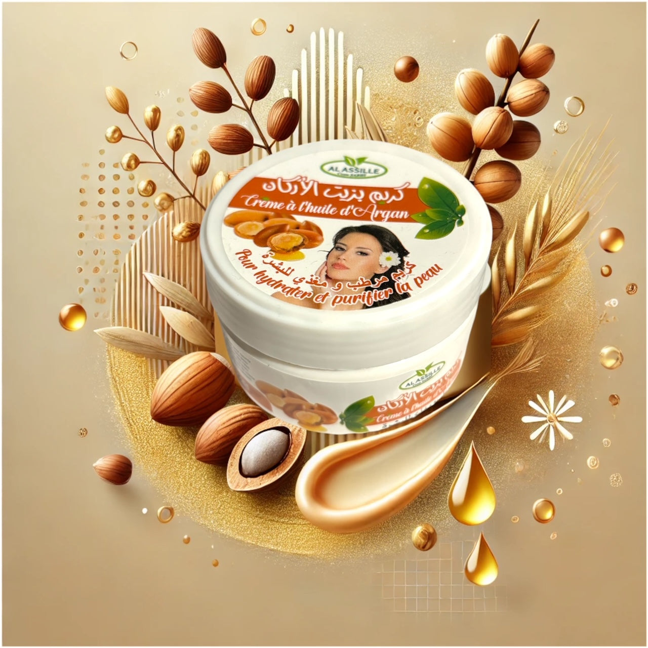 Argan Yağı Kremi 100ml AL ASSILLE - Nemlendirme ve Doğal Parlaklık