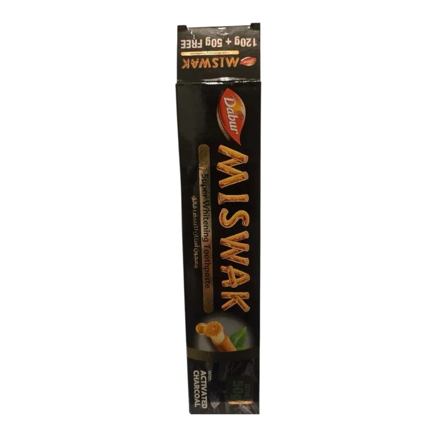Dentifrice Miswak Charbon Actif 170g Dabur – Blanchiment Détox Naturel