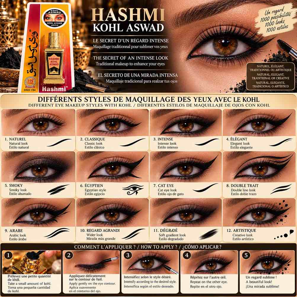 Hashmi Kohl Aswad - Khôl negro tradicional en polvo (surma) 4,5 g