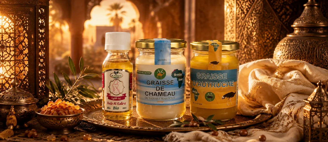 Graisse d'Autruche, Graisse de Chameau et Huile Al Katira : Secrets Bien-être du Maroc