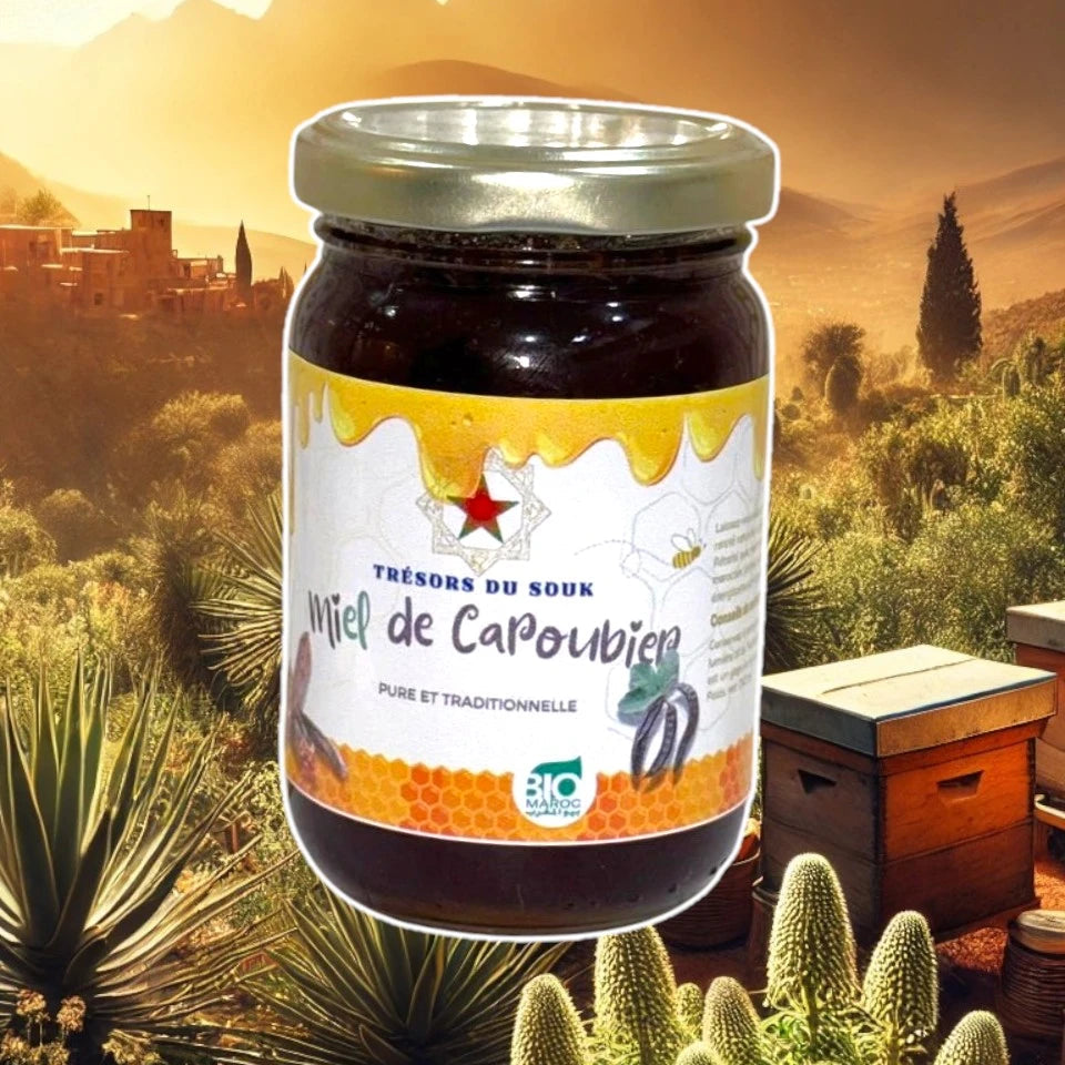 Miel de Algarroba (Haroub) Pura y Artesanal Tesoros del Zoco