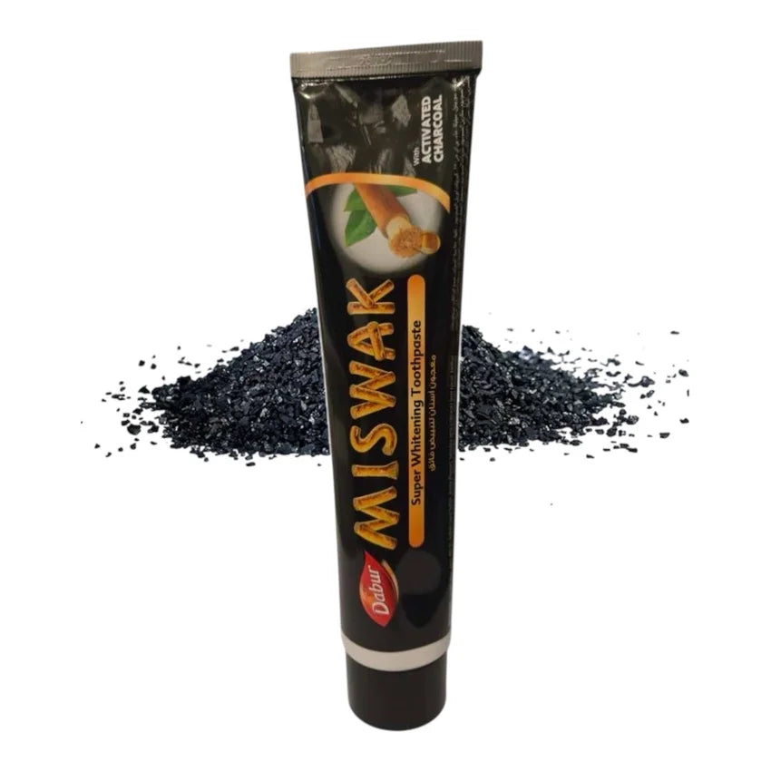 Dentifrice Miswak Charbon Actif 170g Dabur – Blanchiment Détox Naturel