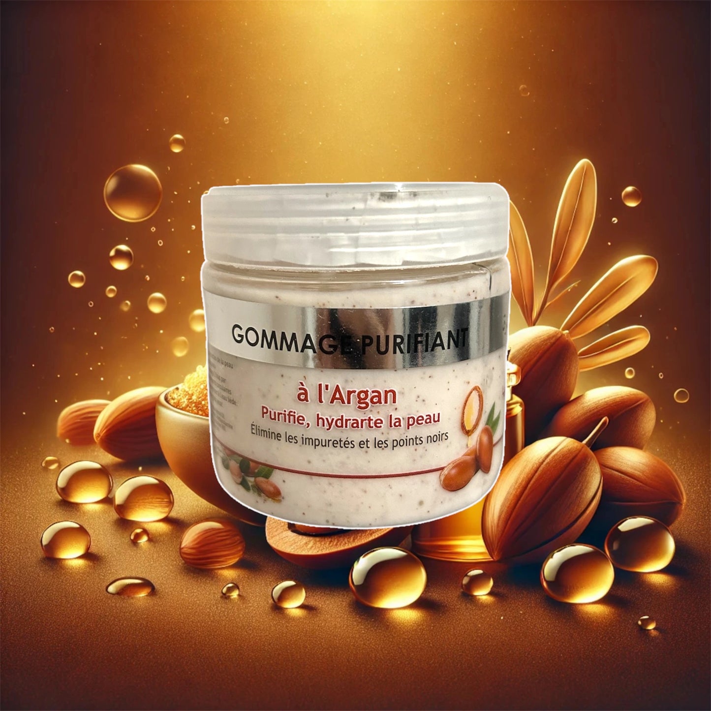 Gommage AL ASSILLE Bio à l'Argan – Exfoliant 200g pour Peau Douce et Purifiée