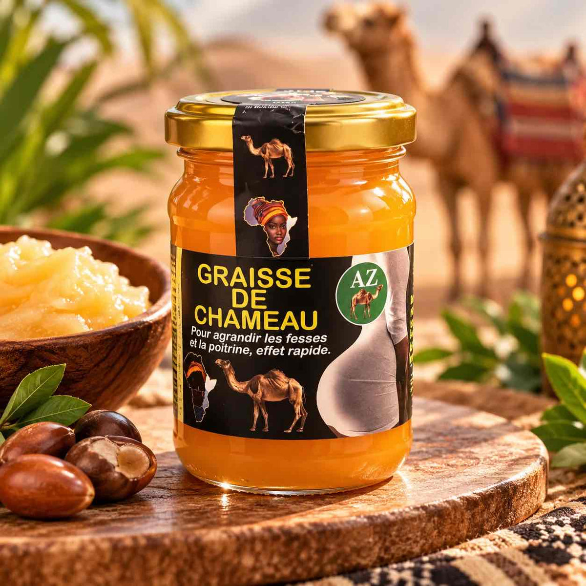 Pot de graisse de chameau du Sahara marocain Afrique Soap, 200 g, nouvelle formule