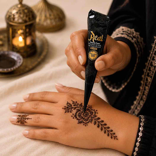 Cono di henné istantaneo nero REAL – Tatuaggi per mani, piedi e unghie