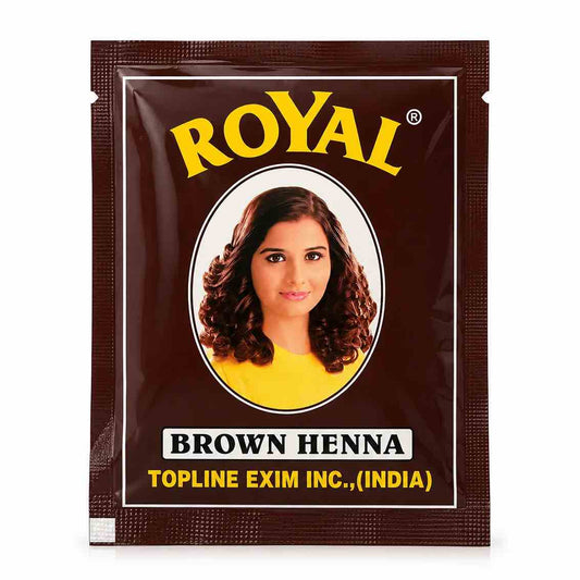 Coloración Henna Royal Topline Brown 10g – Tono castaño, cabello suave y brillante