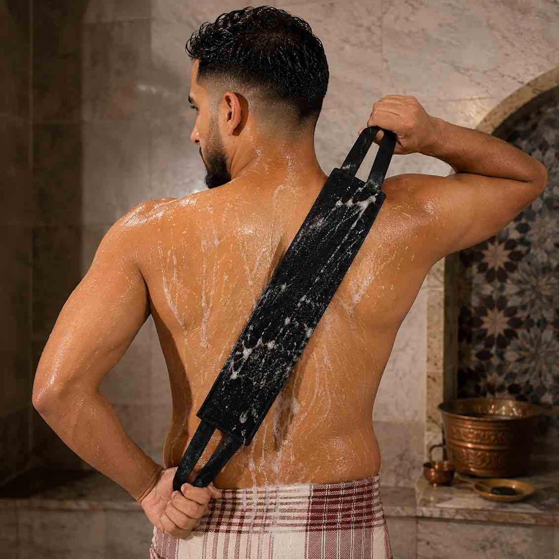 Correa dorsal Kessa tradicional de Marruecos – Exfoliante para la espalda