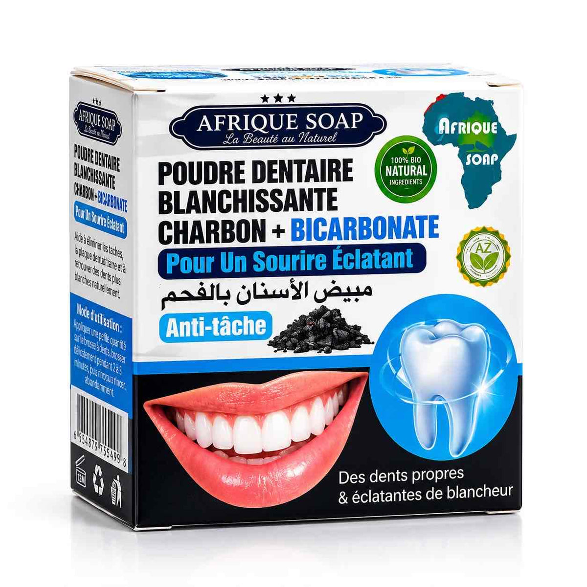 Whitening Charcoal & Baking Soda Tooth Powder 50g Afrique Soap – Radiant Smile