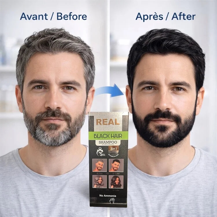 BlackHair Coloring Shampoo 3-in-1 – 400ml Shiny Black in 5 Minutes