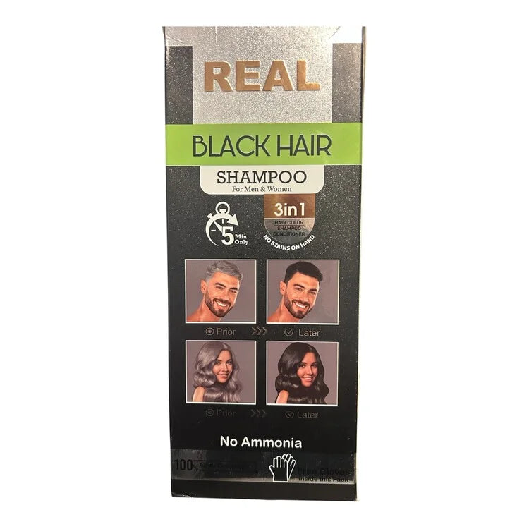 BlackHair Coloring Shampoo 3-in-1 – 400ml Shiny Black in 5 Minutes