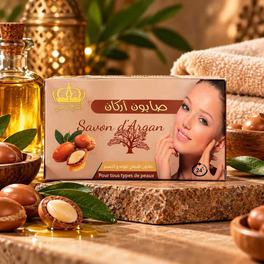 Savon à l'Argan Bio AL TAJ AL DAHABI 75g – Hydratant Tous Types de Peau