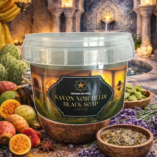 Kaktüs ve Barbar Meyvesi Özlü Beldi Siyah Sabun – 200g Organik ve El Yapımı