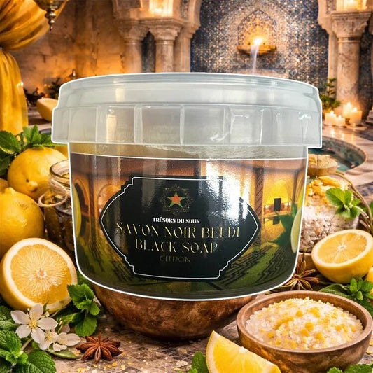 Siyah Beldi Sabunu Limonlu 200g – El Yapımı Fas Ürünleri