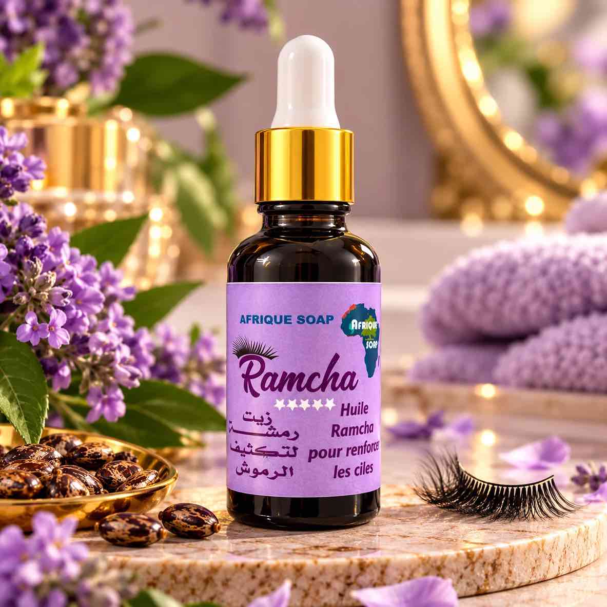 Sérum Cils Ramcha Afrique Soap 30ml – Huile de repousse Bio & Naturelle