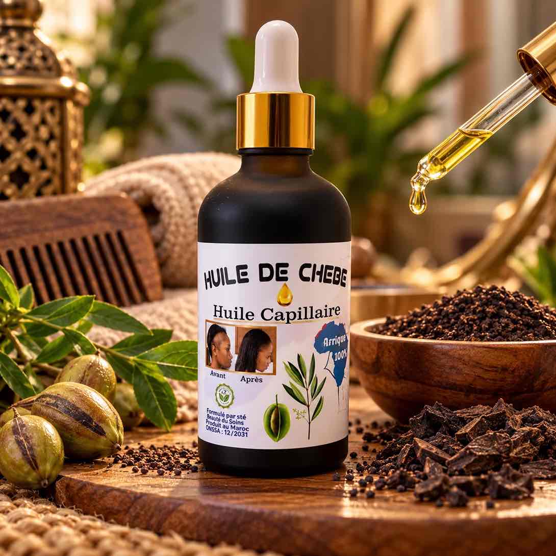 Sérum à l’huile de chébé Afrique Soap, flacon de 30 ml pour cheveux forts, hydratés et brillants