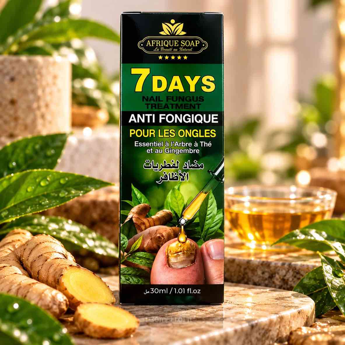 Nagelserum mit Teebaum und Ingwer Afrika Soap 30 ml – Für starke und gesunde Nägel